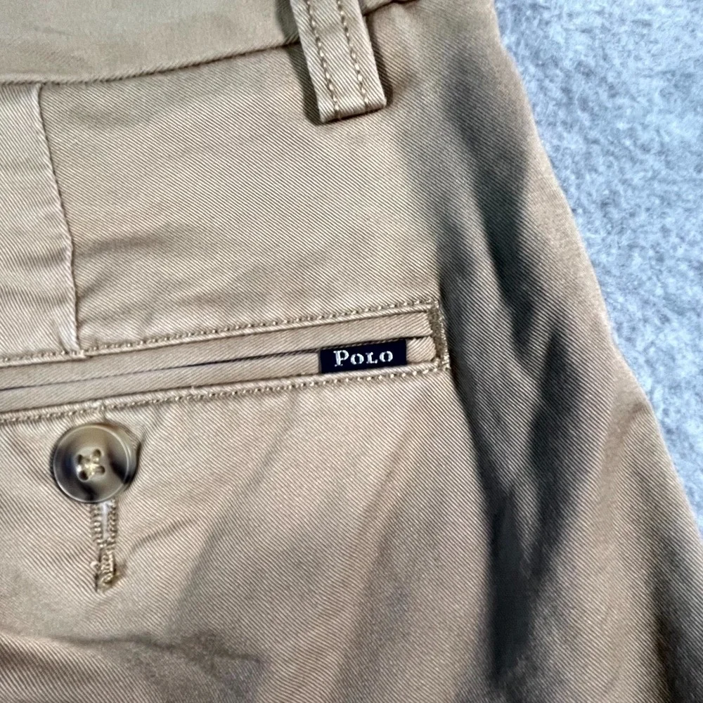 Polo Ralph Lauren Shorts‎ Mens 32 Beige Cotton Stretch Classic Fit Flat Front